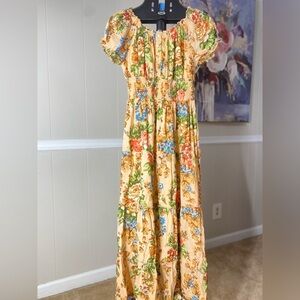 Maxi dress 100% cotton Summer Vibes light Peach color Sz L